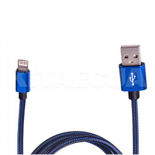 Кабель USB Lightningз кутовими конекторами синій PULSO ((100) Bl)