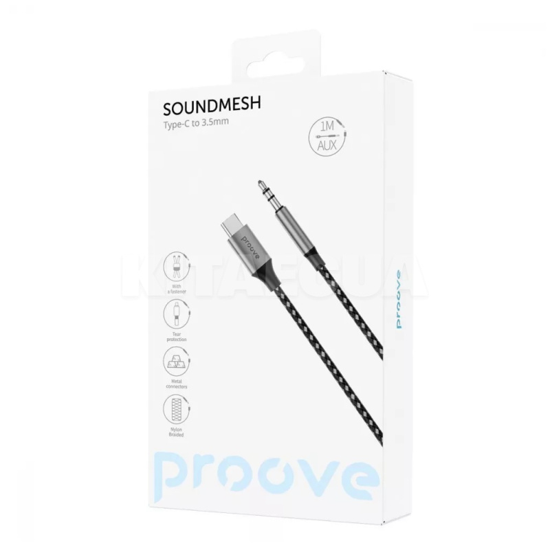 Кабель AUX Type-C 1м SoundMesh серый PROOVE (552730010) - 3