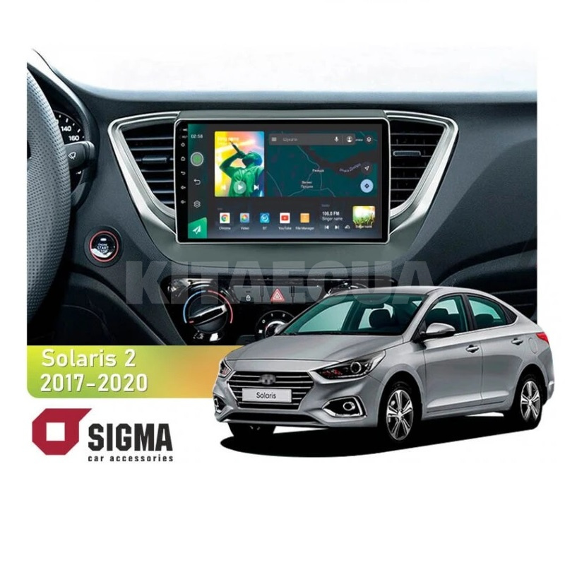 Штатна магнітола X9464 4+64 ГБ 9" Hyundai Solaris 2 2017-2020 (B) SIGMA4car (33424)