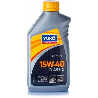 Масло моторне мінеральне 1л 15W-40 Classic Yuko