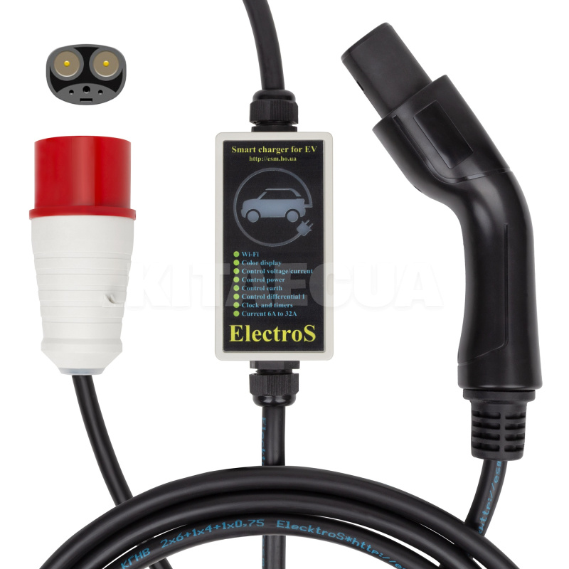Зарядка для електромобіля Type Tesla 7.4 кВт 32А 1-фаза WI-FI ElectroS (7TSWIFI) - 4