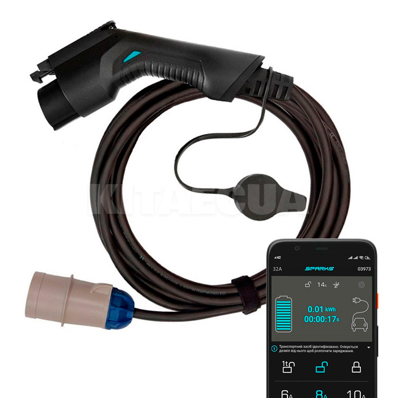 Зарядка для электромобиля Type 1 7.4 кВт 32A 1-фаза Home Smart SPARKS на Подбор по авто Mercedes (HS32T1)