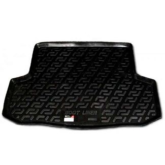 Резиновый коврик в багажник Mitsubishi Lancer 9 (2008) черный Lada Locker