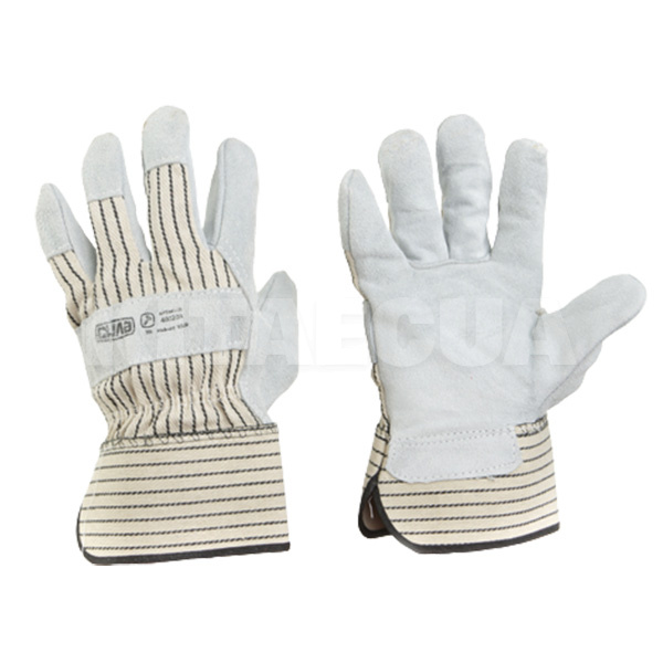 Перчатки рабочие замшевые белые 10.5" СИЛА (481231)