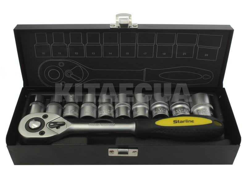 Набор 6-гранных головок с трещеткой 11 предметов 1/2" STARLINE (S NR JJMT11)