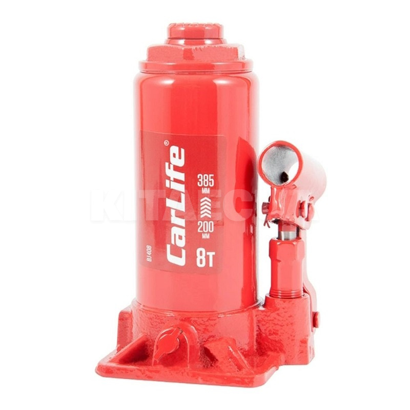 Домкрат гідравлічний пляшковий 8т (200мм-385мм) CARLIFE (BJ408) - 2