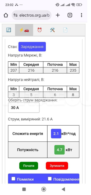 Зарядка для електромобіля GB/T AC 7.4 кВт 32A1-фаза WI-FI ElectroS (7GBTWIFI) - 6