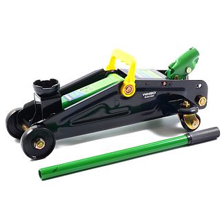 Домкрат гидравлический подкатной до 2т (125мм-305мм) пластиковый кейс Winso