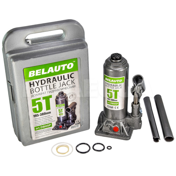 Домкрат гідравлічний пляшковий до 5т (180мм-340мм) пластиковий кейс BELAUTO (DB05P)