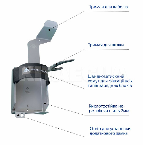 універсальний тримач для мобільного зарядного пристрою E-LINE (ACH-M (0130)) - 6