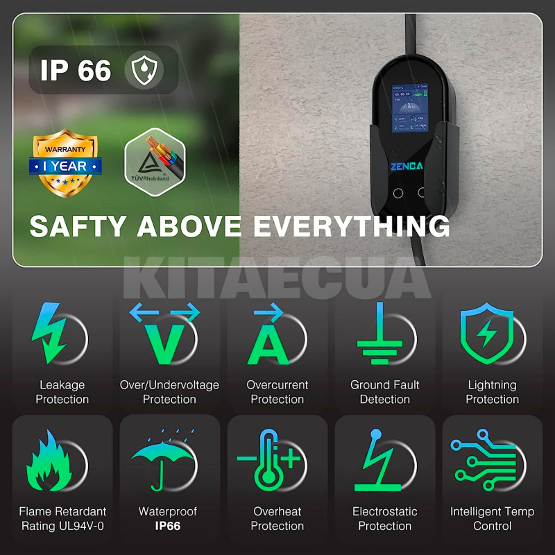 Зарядка для электромобиля GB/T AC 7.4 кВт 32A 1-фаза Model D ZENCAR (MD7GBT) - 2