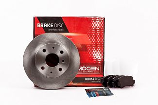 Набор передних тормозных дисков с колодками (ABS) (+смазка) MOGEN