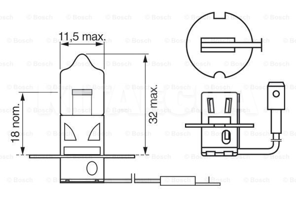 Галогенная лампа H3 12V 55W Pure Light блистер Bosch (BO 1987301006) - 3