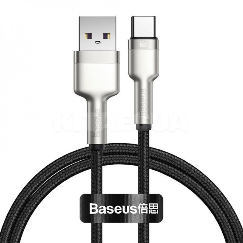 Кабель USB - Type-C Cafule Metal Data 66W 1м черный BASEUS (CAKF000101)