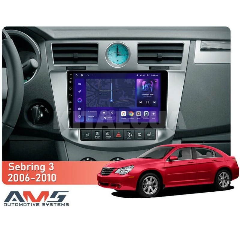 Штатна магнітола MOSS M3 4+32 ГБ 9" Chrysler Sebring 3 JS 2006-2010 (L1) AMS (49831) - 2