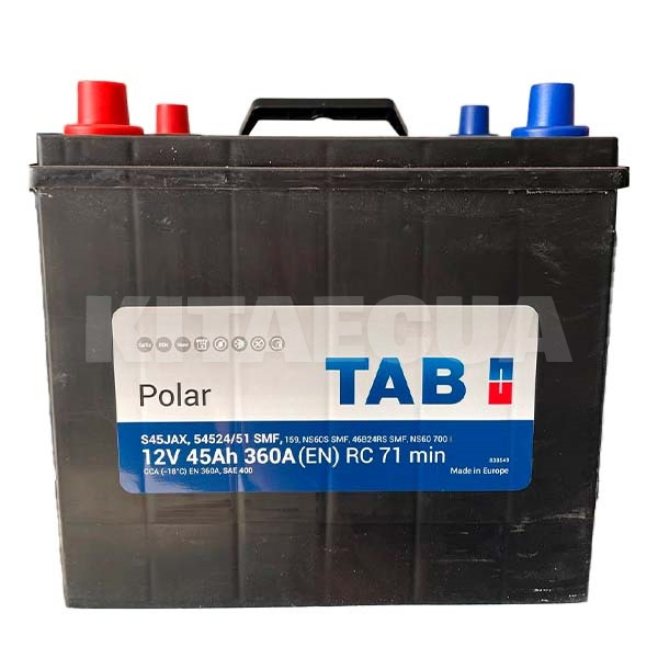 Аккумулятор автомобильный 45Ач 400А "+" слева TAB (246 945)