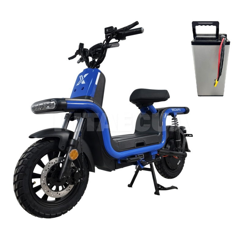 Электроскутер U1s 130 км 1500 Вт синий + дополнительная батарея ScoutX (U1s blue+battery)