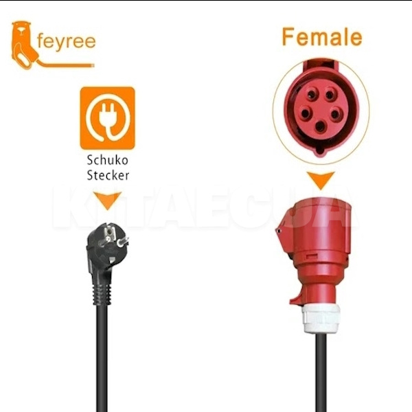 Переходник Red CEE 16A - Schuko 16A (розетка) FEYREE (P-CEER) - 2
