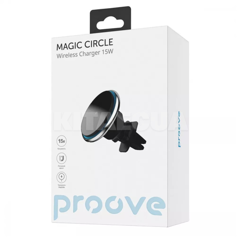 Автомобільний тримач на дефлектор Magic Circle 15W з бездротовою зарядкою PROOVE (448880012) - 2