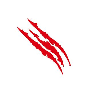 Наклейка светоотражающая "Царапины когтей" 40х12см красная (2шт.) 
