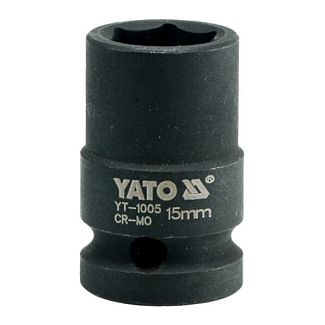 Головка торцевая ударна 6-гранная 15мм 1/2" 39мм YATO