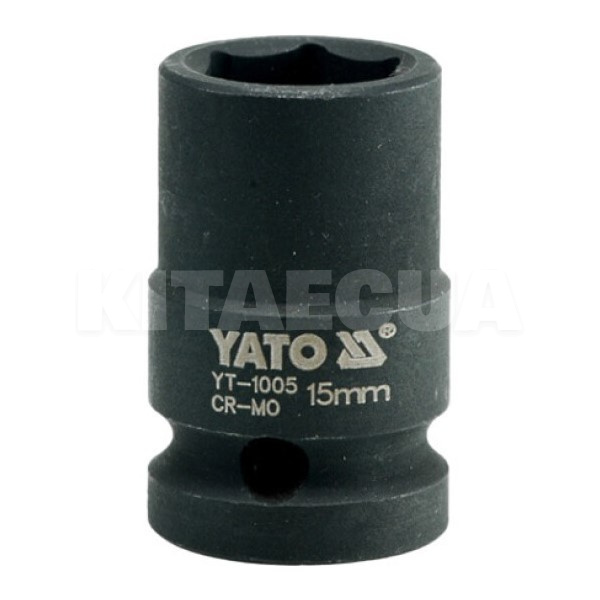 Головка торцева ударна 6-гранна 15мм 1/2" 39мм YATO (YT-1005)