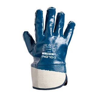 Перчатки рабочие (манжеты-краги) нитриловые синие XL полный облив D-OIL DOLONI