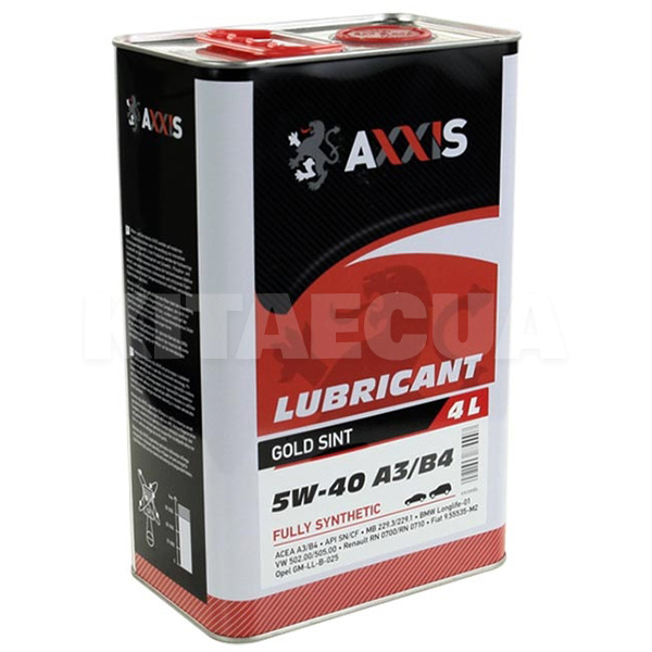 Масло моторное синтетическое 4л 5W-40 Gold Sint AXXIS (AX-2025)