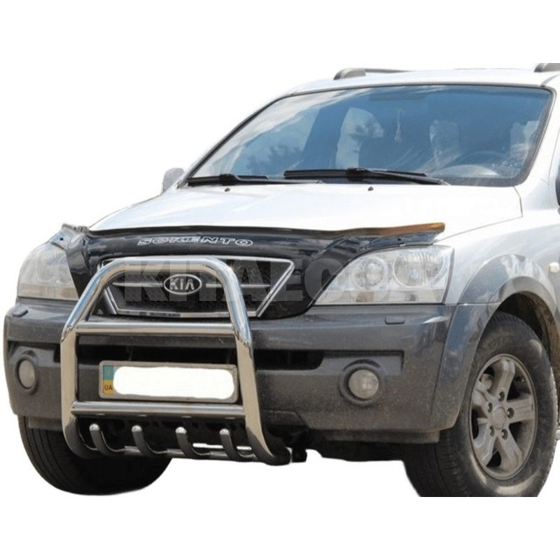 Кенгурятник QT007 Kia Sorento 2002-2009 нержавеющая сталь CAN (dd22501) - 2