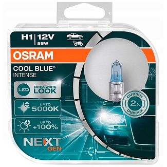 Галогенная лампа H1 55W 12V Cool Blue Intense Next Gen +100% комплект Osram