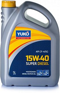 Масло моторное минеральное 5л 15W-40 Super Diesel Yuko
