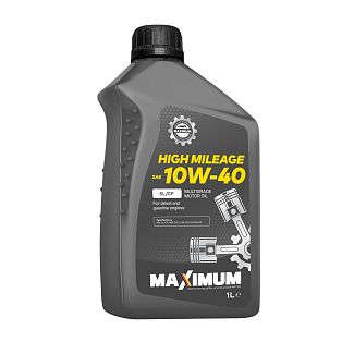 Масло моторне напівсинтетичне 1л 10W-40 HIGH MILEAGE SL/CF MAXIMUM