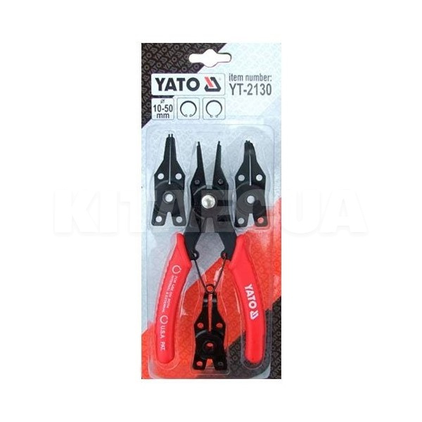Щипцы для снятия/установки стопорных колец универсальные 4-в-1 160 мм YATO (YT-2130) - 2