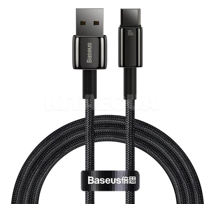 Кабель USB Type-C 100W Tungsten Gold 1м чорний BASEUS (CAWJ000001)