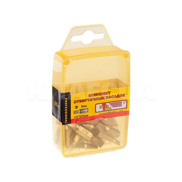 Комплект біт SL5 1/4" 25мм 25шт. Intertool (VT-0033)