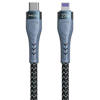 Кабель Type-C - Lightning 27W 5А Pulsing Fast Charging PD-B70i 1.5м серый Proda