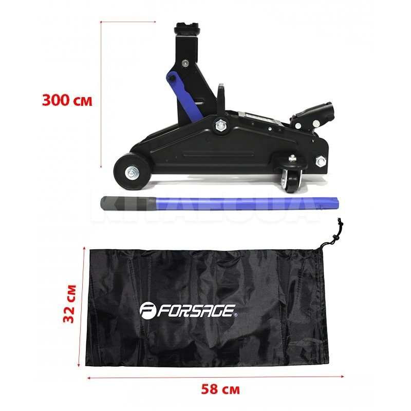 Домкрат гидравлический подкатной 2т (125-300мм) Forsage (F-TA820011) - 4