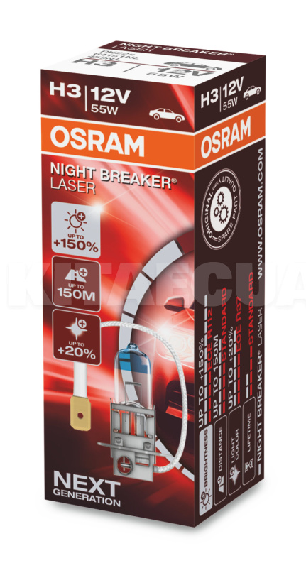 Галогенная лампа H3 55W 12V Night Breaker +150% Osram (OS 64151NL)