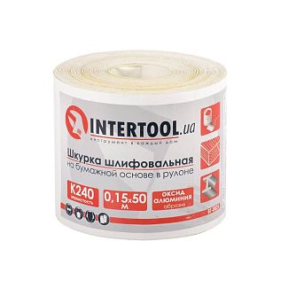 Наждачная бумага 115мм х 50м на бумажной основе К240 Intertool