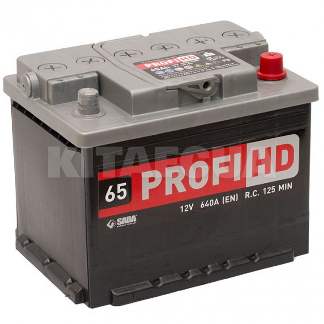 Аккумулятор 65Ач Euro (T1) 242x175x190 с обратной полярностью обслуживаемый SADA (6СТ-65Аз Profi HD)