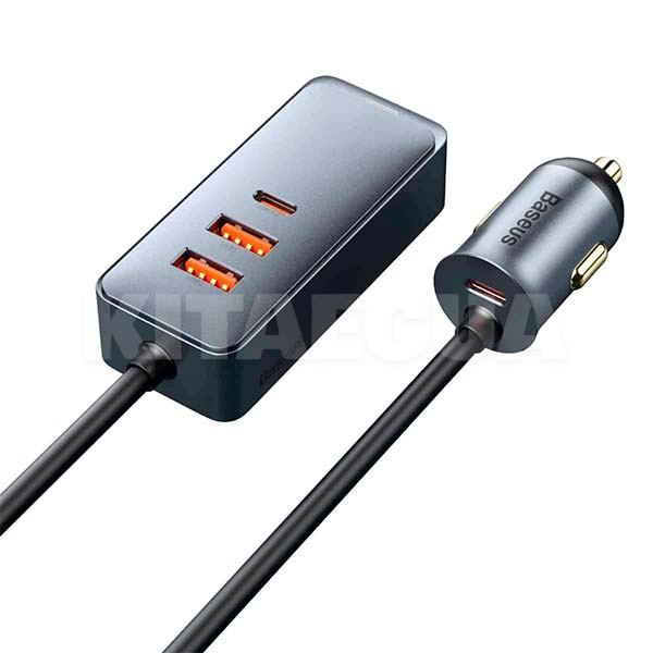 автомобільний зарядний пристрій 3 usb + 2C gray BASEUS (CCBT-A0G-BASEUS) - 2