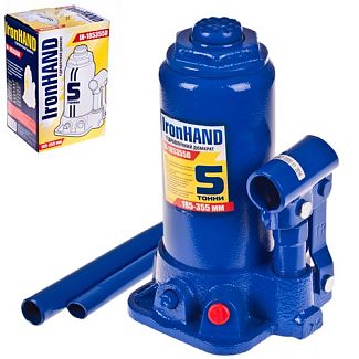 Домкрат гидравлический бутылочный до 5т (185-355мм) IronHAND