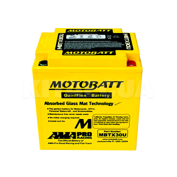 Мото аккумулятор 32Ач 385A "+" справа MOTOBATT (MBTX30U)