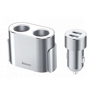 автомобільний зарядний пристрій 2 usb 3.1A 12/24 High Efficiency Silver BASEUS