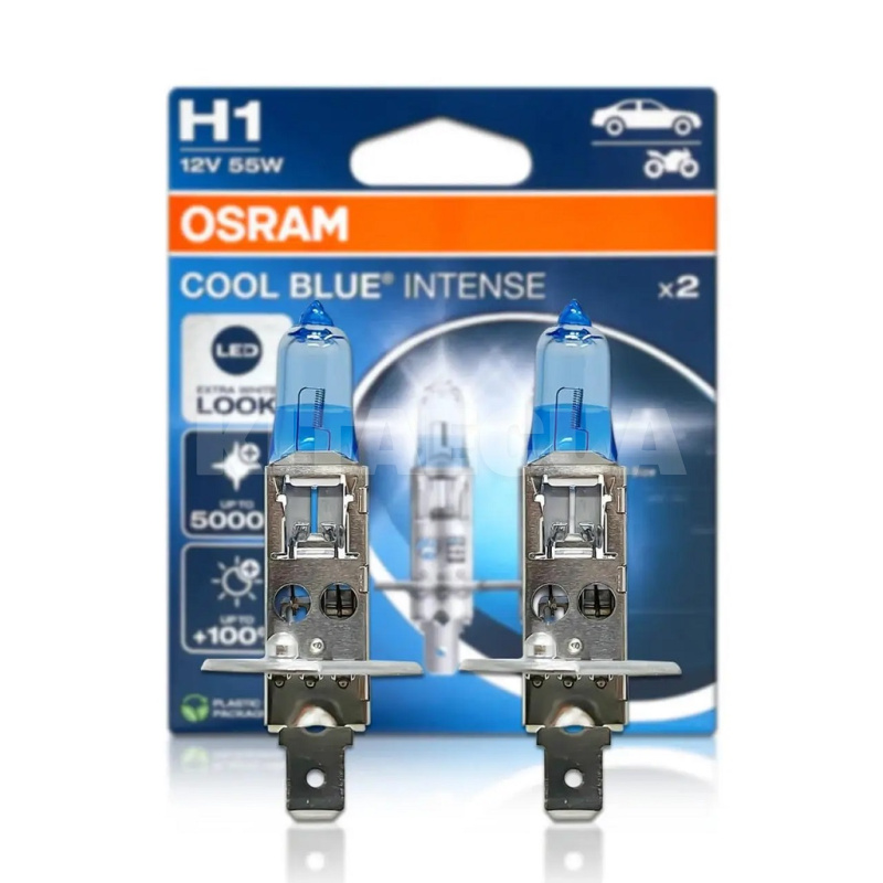 Галогенная лампа H1 55W 12V Cool Blue Intense Next Gen +100% комплект Osram (64150CBN-2HB) - 2
