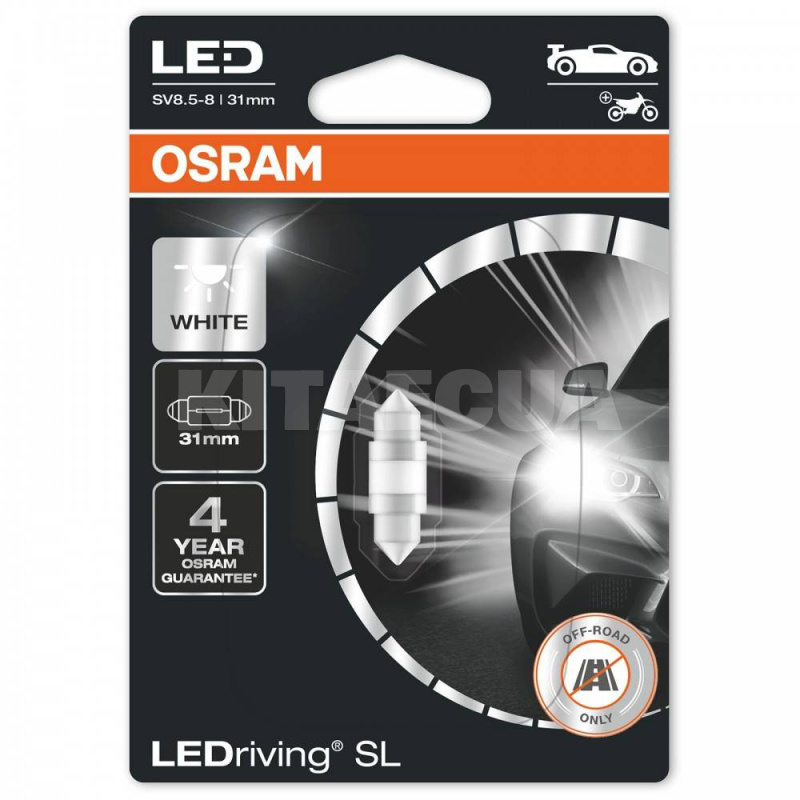 LED лампа для авто LEDriving SL C5W 1W 6000K 31 мм Osram (OS 6438 DWP-01B)