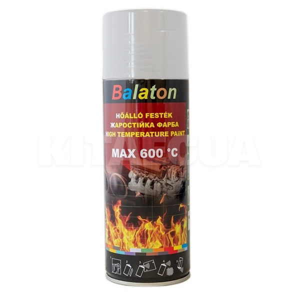 Фарба глянсова жароміцна 400мл біла BALATON (WhiteFireproof-Balat)