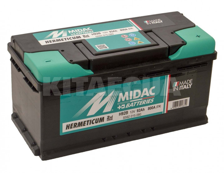 Аккумулятор автомобильный 92Ач 800А "+" справа MIDAC (S592.015.080)