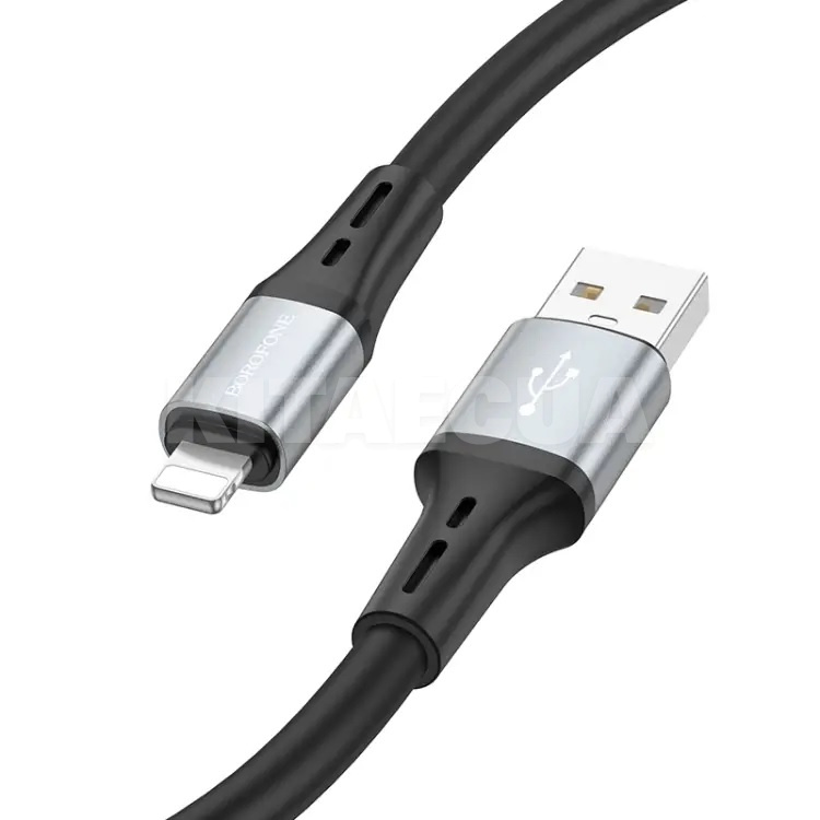 Кабель USB Lightning 2.4A BX88 Solid 1м чорний BOROFONE (BX88LB)