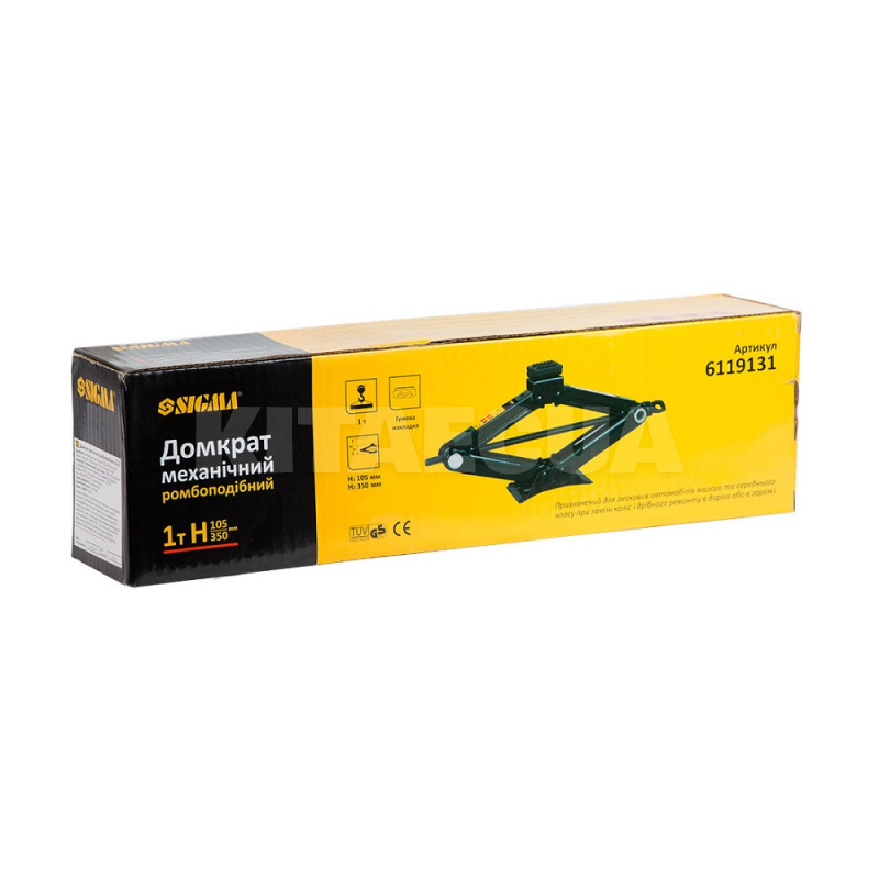 Домкрат механічний ромбоподібний до 1т (105-350мм) SIGMA (6119131) - 3